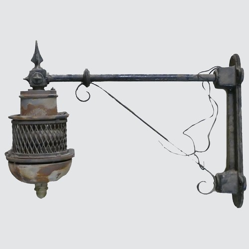 809 - Local Interest: Newcastle-under-Lyme Guild Hall large exterior lantern on heavy cast iron bracket. 
... 