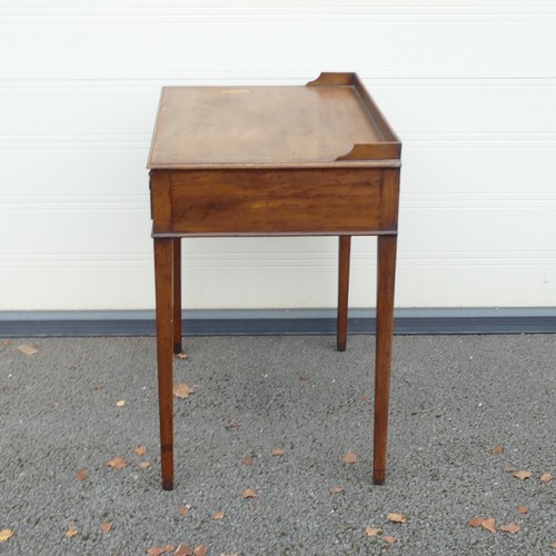 815 - Victorian Writing table with central locking drawer. Rectangular top, low gallery to back with stepp... 