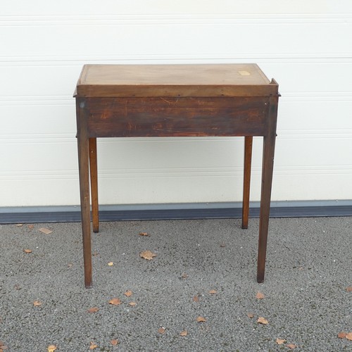 815 - Victorian Writing table with central locking drawer. Rectangular top, low gallery to back with stepp... 