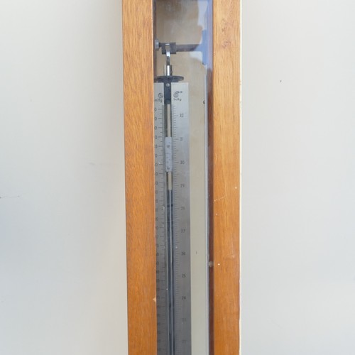 859 - Griffin & George Limited, early 20th century cased scientific stick Barometer. Makers labels to bott... 