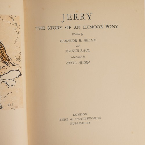 970 - Cecil ALDIN (1870-1935) Three editions of 'Jerry The Story of an Exmoor pony' publ. Eyre & Spottiswo... 