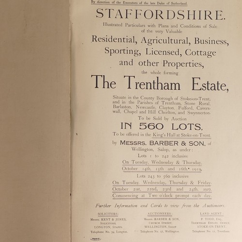 1011 - Two Trentham Estates Staffordshire Vol. 1 & 2 dated 1919 from the estate of the Duke of Sutherland t... 