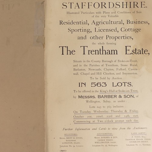 1011 - Two Trentham Estates Staffordshire Vol. 1 & 2 dated 1919 from the estate of the Duke of Sutherland t... 