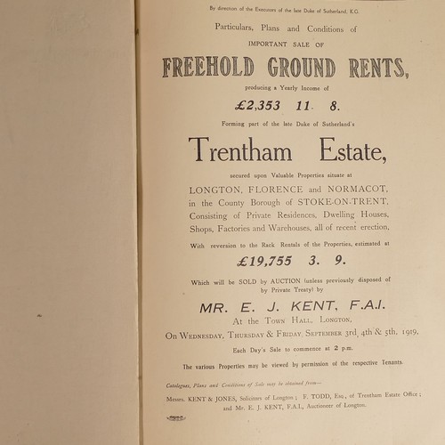 1011 - Two Trentham Estates Staffordshire Vol. 1 & 2 dated 1919 from the estate of the Duke of Sutherland t... 