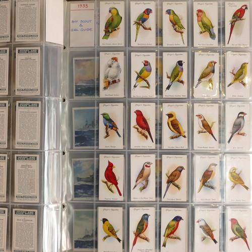 1029 - Cigarette cards x 25 sets - includes boats, planes, castles, butterflies etc., large size cards, set... 