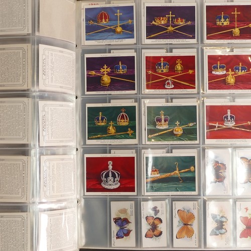 1029 - Cigarette cards x 25 sets - includes boats, planes, castles, butterflies etc., large size cards, set... 