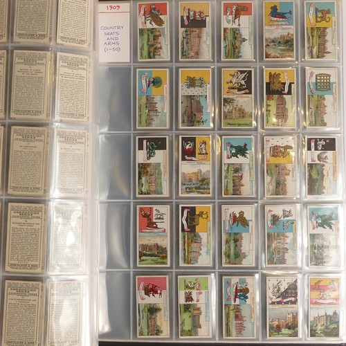 1029 - Cigarette cards x 25 sets - includes boats, planes, castles, butterflies etc., large size cards, set... 