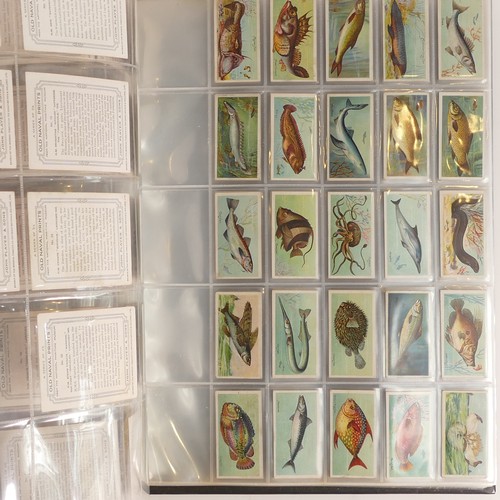 1030 - Cigarette cards x 18 sets - includes fish, Royalty, cricket, film stars, boats etc., large size card... 