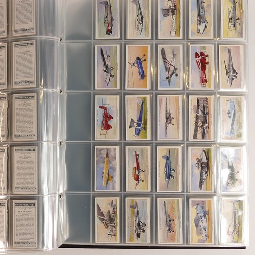 1031 - Cigarette cards x 24 sets - includes planes, badges, medals, cricket, birds etc., large size cards, ... 