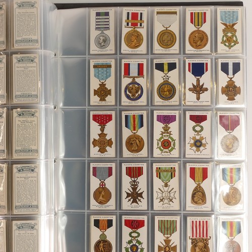 1031 - Cigarette cards x 24 sets - includes planes, badges, medals, cricket, birds etc., large size cards, ... 