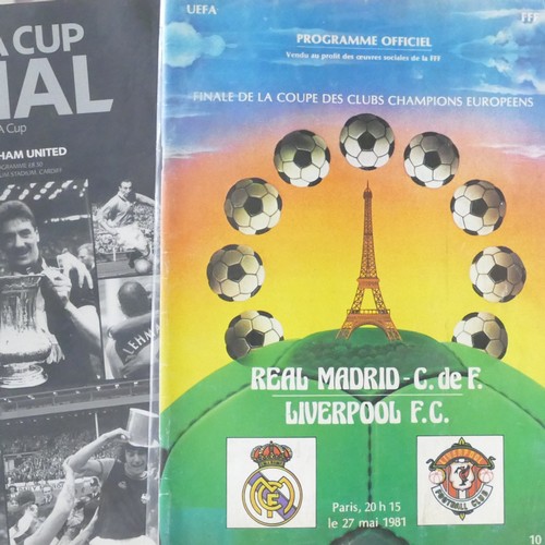 1036 - 16 x mainly Finals of Liverpool football programmes, including L'pool v Leeds United cup final Wembl... 