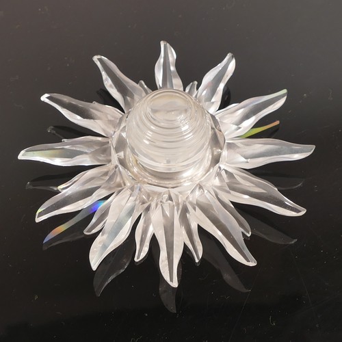 1044 - Swarovski Crystal Solaris Table clock 13cm dia. in original box.