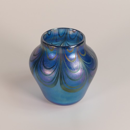 1049 - John Ditchfield, Glasform iridescent Art Glass vase. Base has etched signature, range title and numb... 