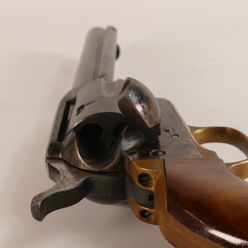 1071 - Adler Italy .22 blank firing 1873 single action Peacemaker revolver. Black finish with brass trigger... 