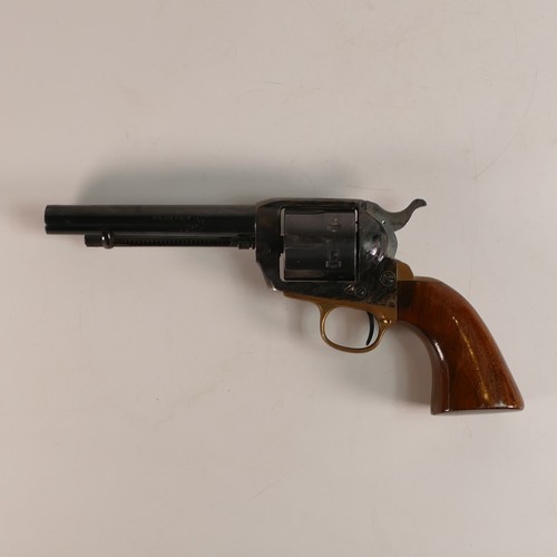 1071 - Adler Italy .22 blank firing 1873 single action Peacemaker revolver. Black finish with brass trigger... 