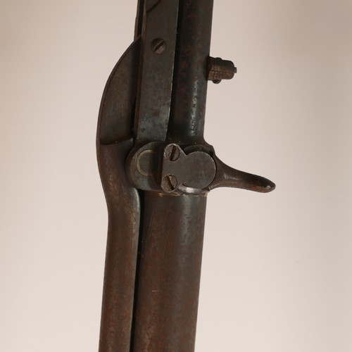 1074 - BSA Birmingham Small Arms, early 20th century under barrel lever air rifle with top loading port. S5... 