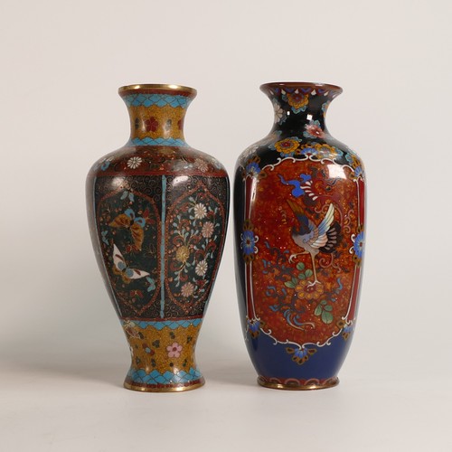 1095 - A collection of five 20th century Cloisonne items, including a large brush vase, two baluster vases,... 