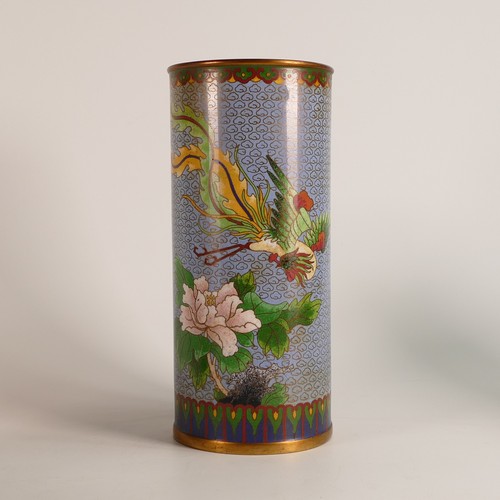 1095 - A collection of five 20th century Cloisonne items, including a large brush vase, two baluster vases,... 