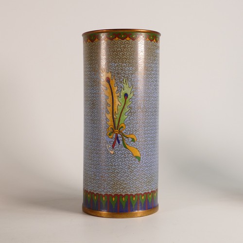 1095 - A collection of five 20th century Cloisonne items, including a large brush vase, two baluster vases,... 