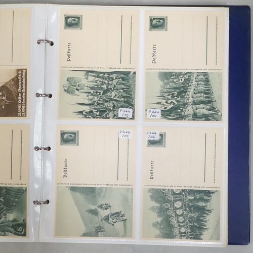 1170 - 6 x Albums of German WWII period postcards, letter cards etc., used and unused.  Low hundreds of car... 