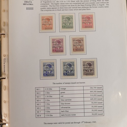 1179 - 3 x Albums of stamps from Croatia WWII period mainly MNH 1941 - 1943 - Includes postal history. Part... 