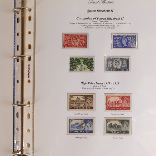 1185 - Three albums of stamps - QEII used & mint definitive issues from 1952 Wildings onwards, high values,... 