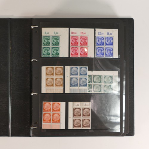 1188 - Album containing dozens of WWII period German stamps in mint blocks of 4.