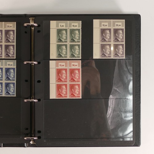 1188 - Album containing dozens of WWII period German stamps in mint blocks of 4.