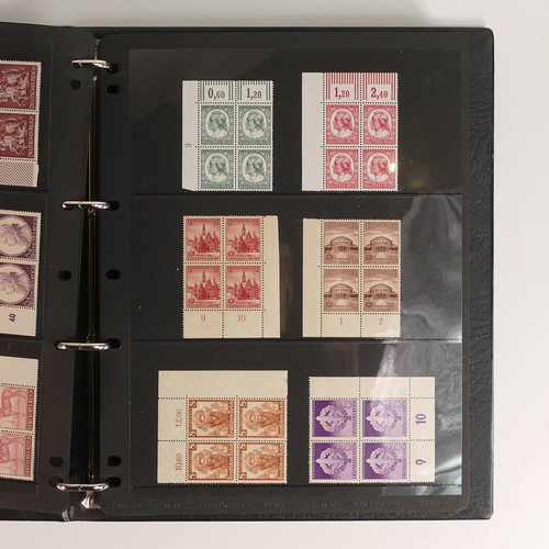 1188 - Album containing dozens of WWII period German stamps in mint blocks of 4.