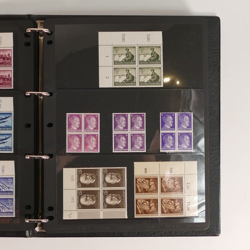 1188 - Album containing dozens of WWII period German stamps in mint blocks of 4.