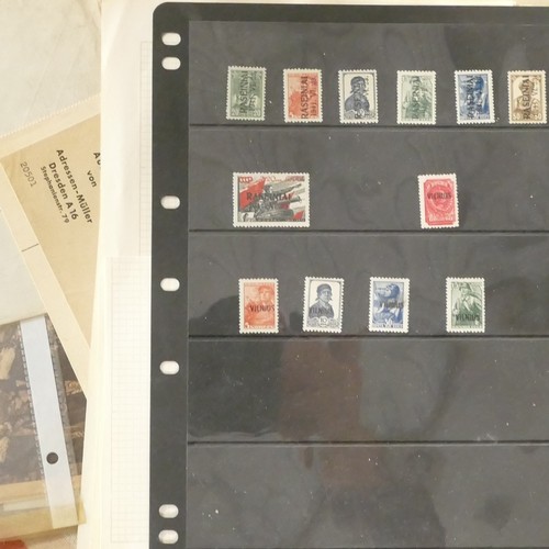 1189 - Large tray containing German stamps, covers, postmarks, postcards & sheets, mainly WWII period.