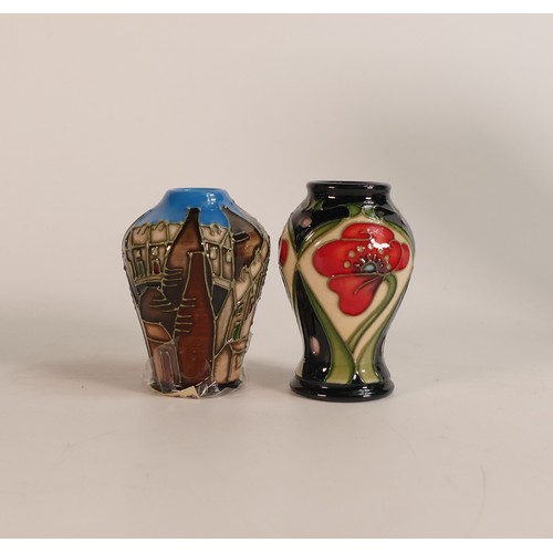 1207 - Boxed Moorcroft miniature vases including 'The Ode to Poppy Collection Poppy Vase 5.5cm also a Vicky... 