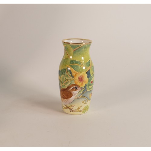 1209 - Moorcroft Enamel vase Gleam of Gold By P. Derbyshire limited edition 36/100. Boxed with certificate.... 