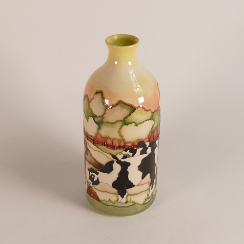 1233 - Moorcroft The Farmer Milk Bottle vase H:24cm Limited edition 13/20 signed by designer Kerry Goodwin ... 