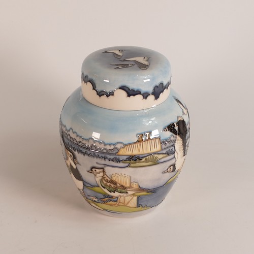 1239 - Moorcroft RSPB Lapwing ginger jar 769/6 H15.5cm Limited edition 4/20 signed by Designer Vicky Lovatt... 