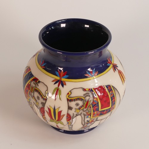 1264 - Moorcroft Beauty Parade vase, decorated with Elephants by Helen Dale. Limited edition 30/30. Height ... 