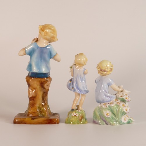 1307 - Royal Worcester, three child figures Peter Pan 3011, May 3455 and England 3075 (3)