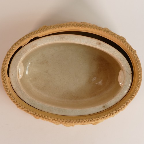 1346 - Wedgwood, Caneware Game Pie dish, moulded with game trophies interspersed with grape vine swags, fur... 