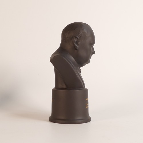 1357 - Wedgwood, black Basalt 'The Winston Churchill Bust'. Modelled by Arnold Machin R.A. Limited edition ... 