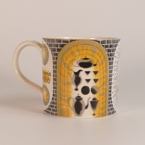 1389 - Eric Ravilious for Wedgwood, large Queensware mug commemorating move of the Wedgwood factory from Et... 