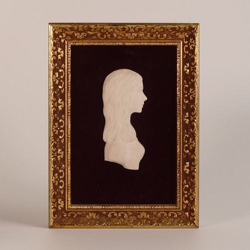 1390 - Wedgwood, white Jasper portrait of Jennes Barber at age 18. Made for Barber by a mould maker whilst ... 