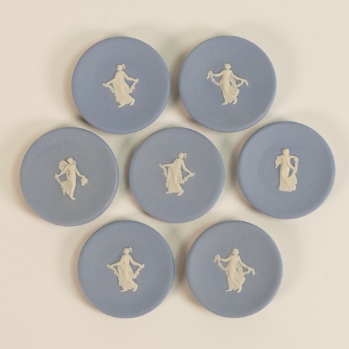 1403 - Wedgwood - set of 7 Jasper ware miniature Dolsl house plates. Produced by William Evans at the Maste... 