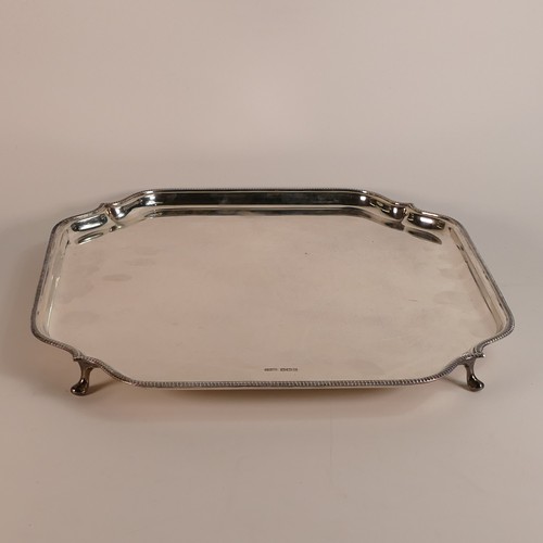 1411 - Large square Silver tray, 36cm x 36cm, hallmarks for Sheffield 1936, 1319g.