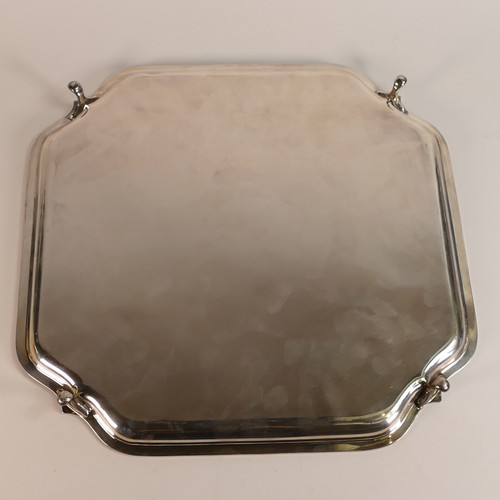 1411 - Large square Silver tray, 36cm x 36cm, hallmarks for Sheffield 1936, 1319g.