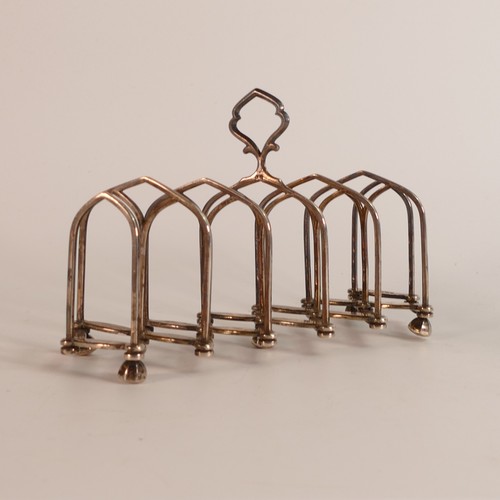 1416 - Silver Concertina Toast Rack, hallmarked for Birmingham 1887, makers mark JG, 248.5g.