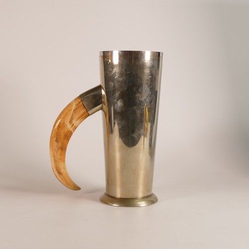 1418 - P. H. Vogel & Co., Silver plated large tankard with fitted boar tusk handle. Impressed 'P.H.V & Co.'... 