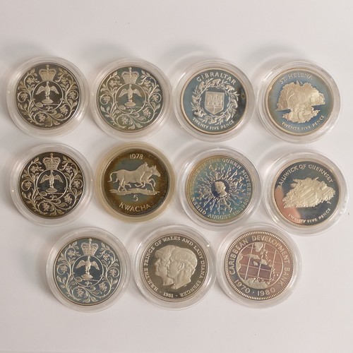 1464 - 11 x 1oz (28.28g) .925 sterling Silver coins, all cased, some certificates present (11)