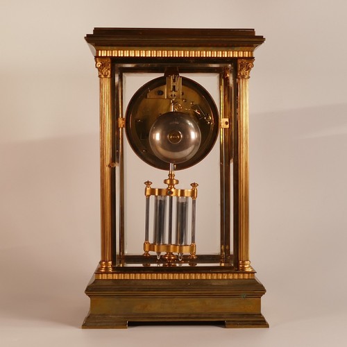 1165A - French 19th century 'Ch. Vcne' mercury regulated carriage clock. Of polished brass construction with... 