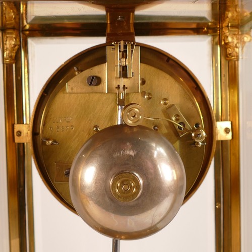 1165A - French 19th century 'Ch. Vcne' mercury regulated carriage clock. Of polished brass construction with... 