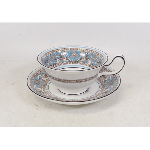 335 - Wedgwood, Blue Turquoise Florentine Cup and Saucer.